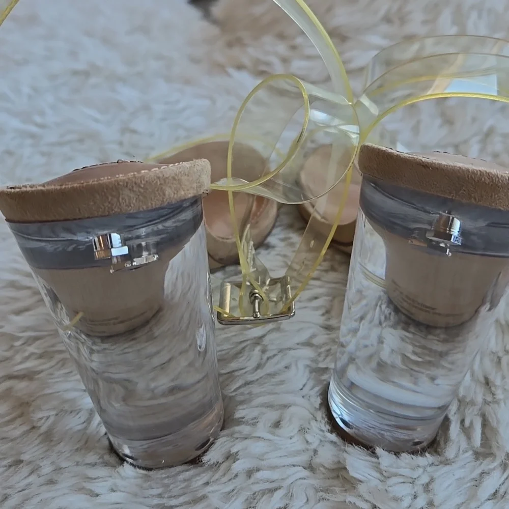 Steve Madden Clearer Clear Strappy Round Heel Dress Shoes US 7.5 - Picture 4 of 8